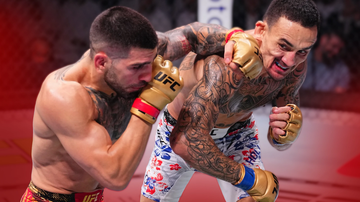 Holloway vs Rodriguez UFC fight action shot