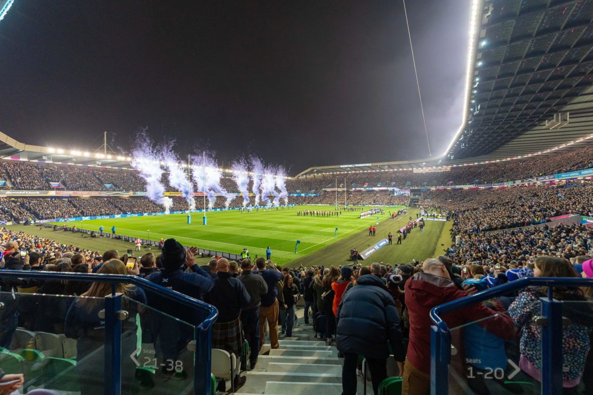 Scotland Rugby Night Match at Murrayfield Stadium