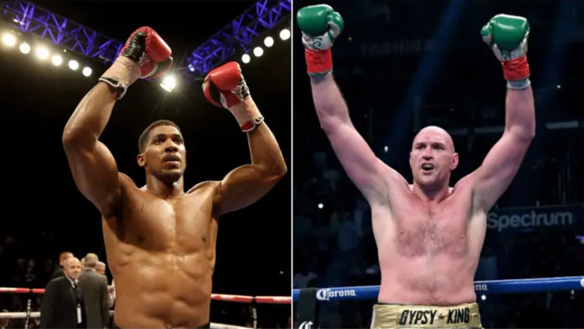 Joshua vs Fury: Boxing Heavyweights Victory Pose