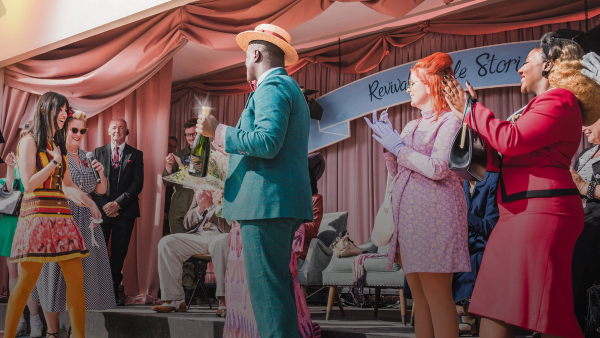 Revival event showing fashion at Goodwood, and hospitality at the event