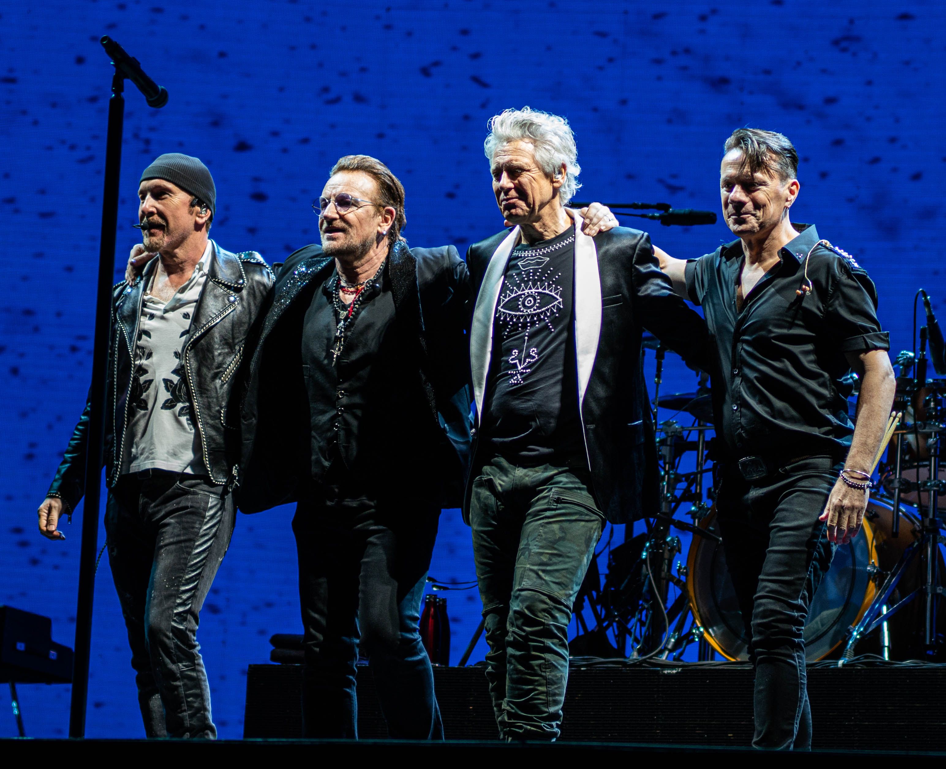 U2 band on stage in UK london concert 