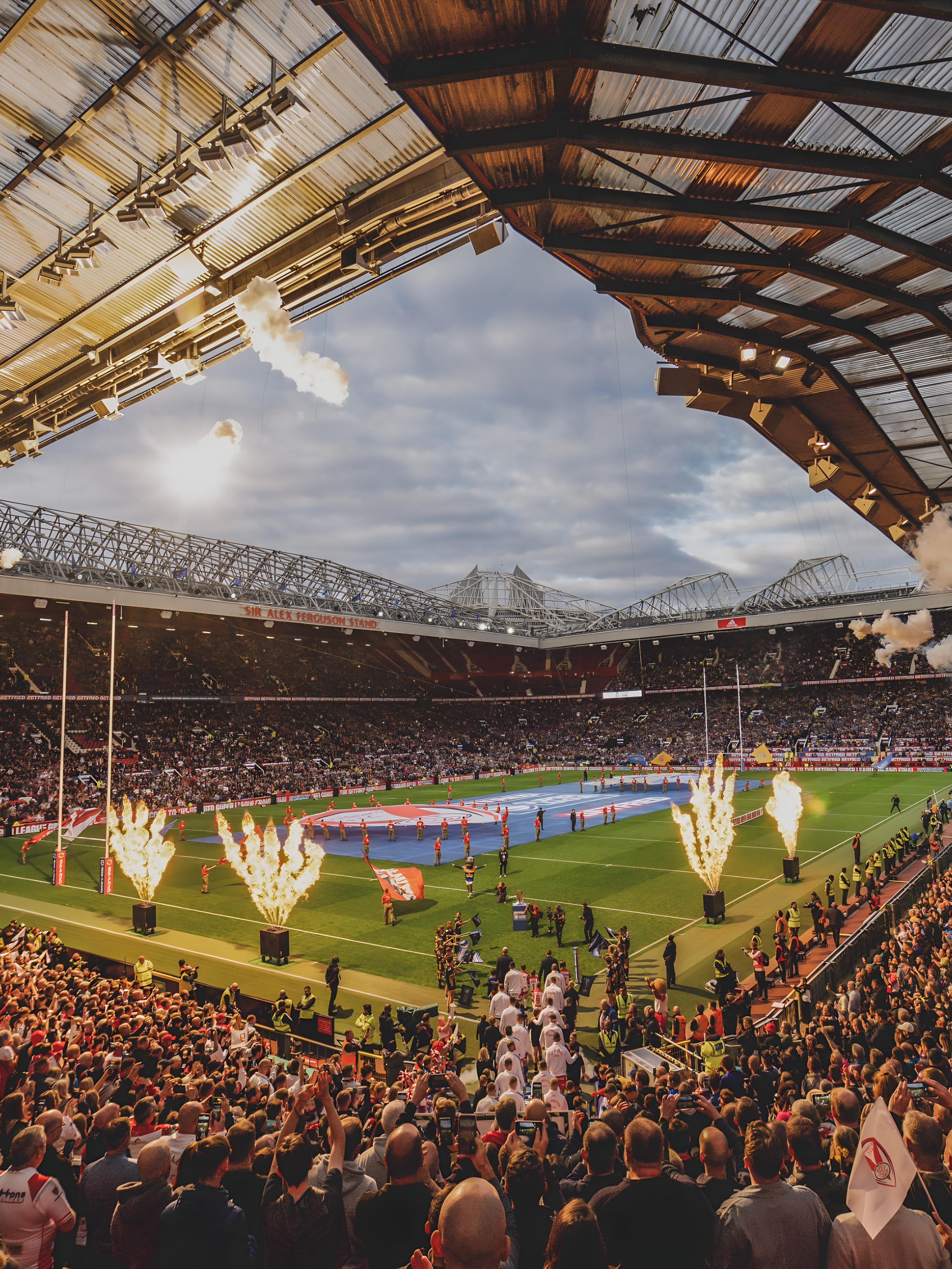 Pyrotechnics at the Super League Grand Final at Old Trafford