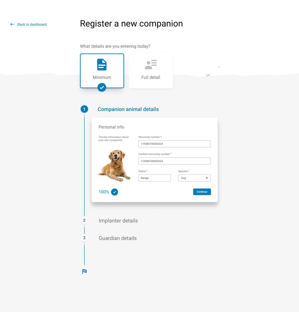 Registration page for a companion to your account.