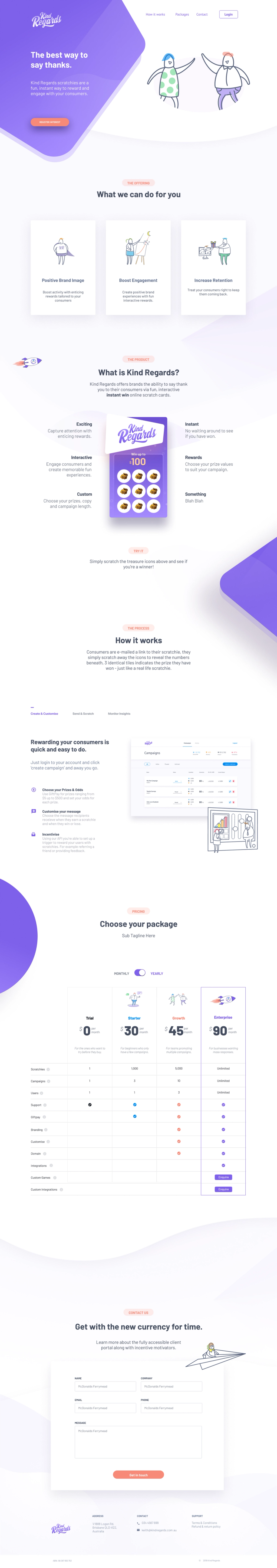 Marketing site for Kind Regards.