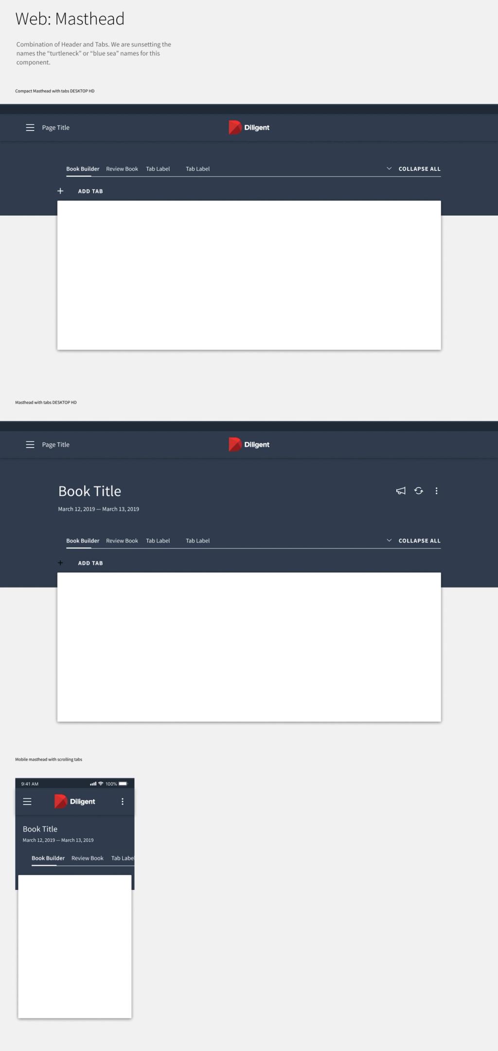 Web masthead examples.