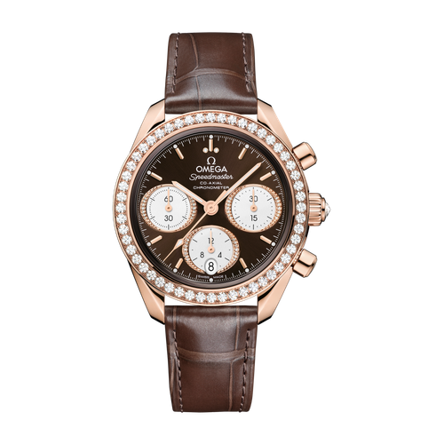 Omega Speedmaster 38 Brown Rose Gold Alligator Leather 38mm