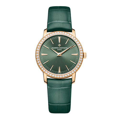 Vacheron Constantin Traditionnelle Manual-winding Green Rose Gold Alligator Leather 33mm