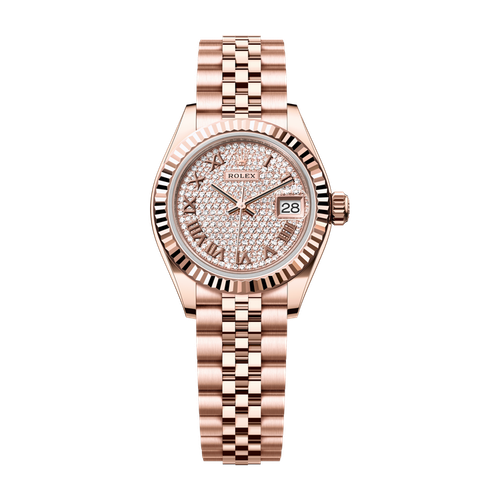 Rolex Lady-Datejust Diamond Pave Rose Gold 28mm