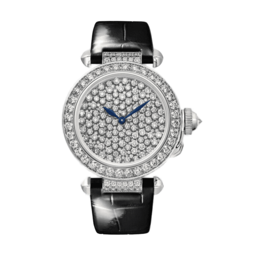 Cartier Pasha Diamond Pave Leather 35mm