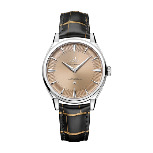 Omega Constellation Globemaster Yellow Platinum Alligator Leather 39.4mm