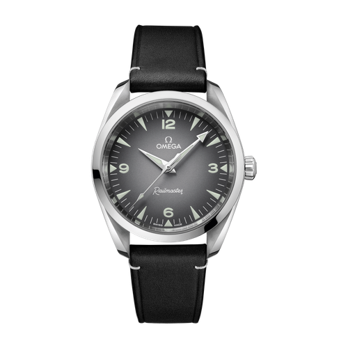 Omega Seamaster Railmaster Grey Steel Leather 38mm