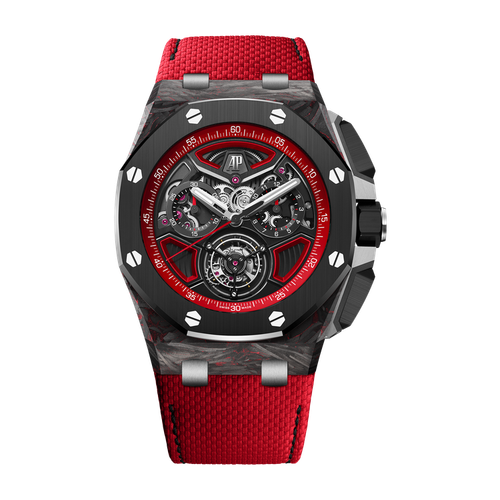 Audemars Piguet Royal Oak Offshore Selfwinding Tourbillon Chronograph Red Carbon Leather 43mm