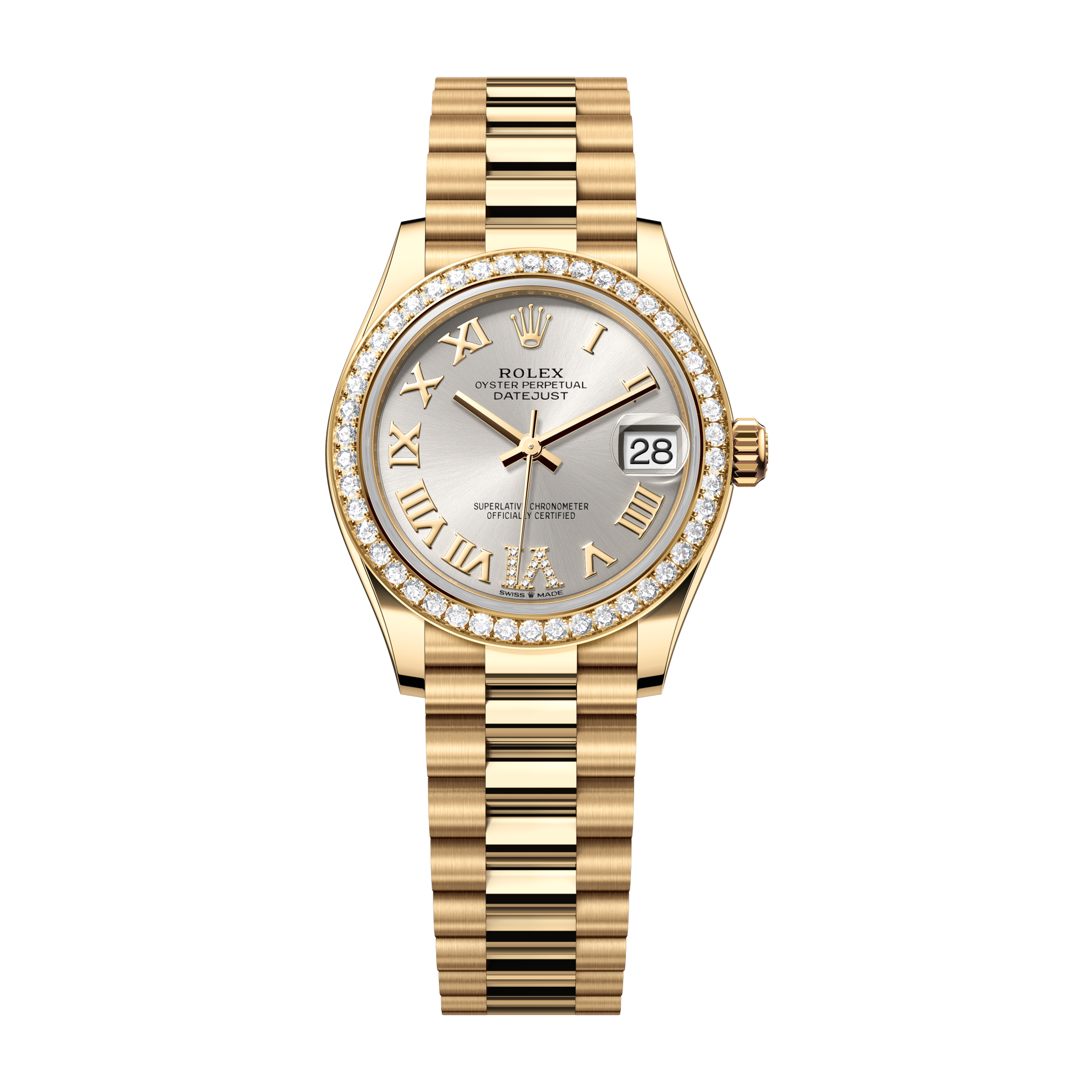 Rolex Datejust 31 Silver Yellow Gold 31mm