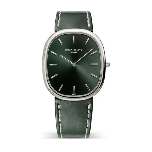 Patek Philippe Golden Ellipse Green White Gold Leather 34.5 x 39.5mm