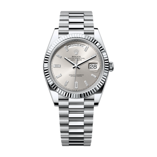 Rolex Day-Date 40 Silver Platinum 40mm