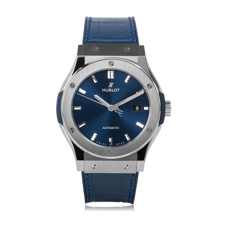 Hublot Classic Fusion Blue Titanium Leather 42mm