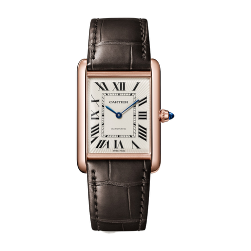 Cartier Tank Louis Cartier Silver Rose Gold Alligator Leather 27.8mm