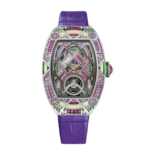 Richard Mille "Violet Variations" RM HJ-02 Skeleton White Gold Alligator Leather 34mm