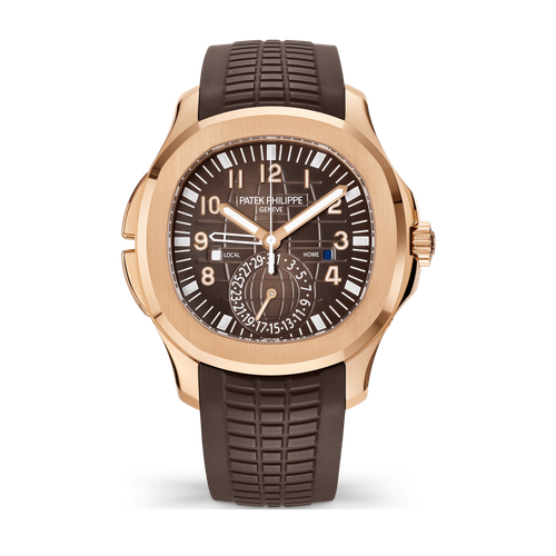 Patek Philippe Aquanaut Travel Time Brown Rose Gold Rubber 40.8mm