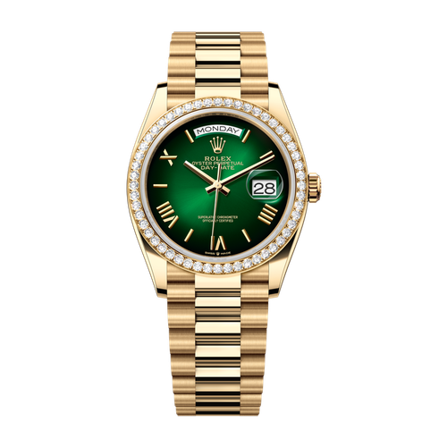 Rolex Day-Date 36 Green Yellow Gold 36mm
