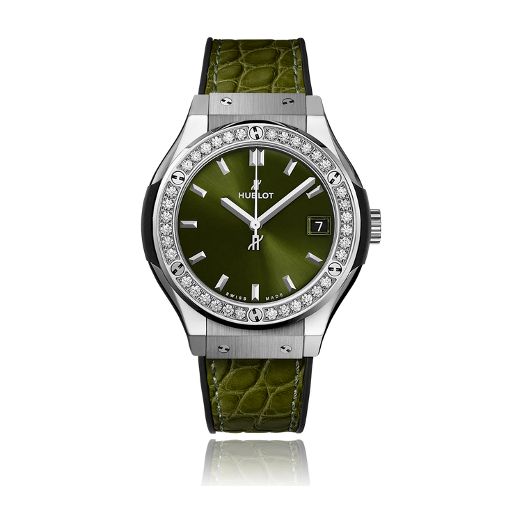 Hublot Classic Fusion Green Titanium Leather 33mm