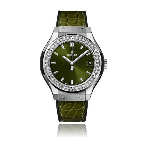 Hublot Classic Fusion Green Titanium Leather 33mm