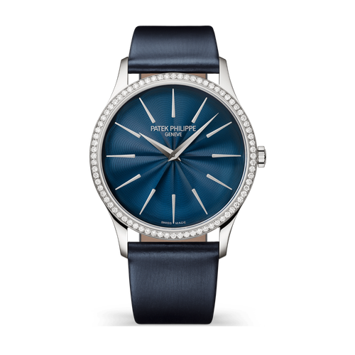Patek Philippe Calatrava Blue White Gold Leather 35mm
