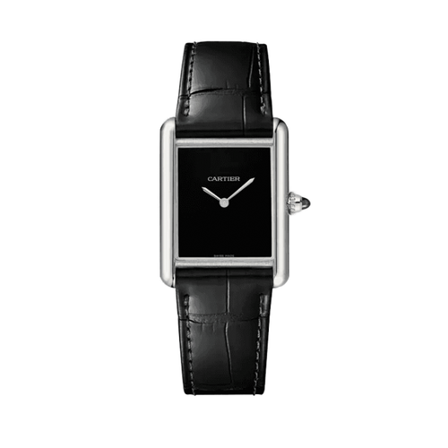 Cartier Tank Must Black Steel Alligator Leather 25.5mm