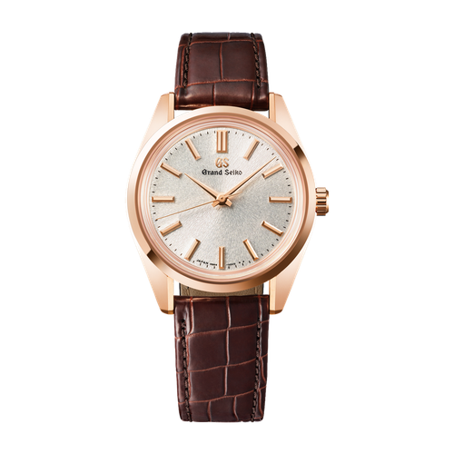 Grand Seiko Heritage 44GS Silver Rose Gold Alligator Leather 36.5mm