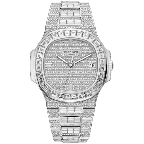 Patek Philippe Nautilus Diamond Pave Diamond White Gold 40mm