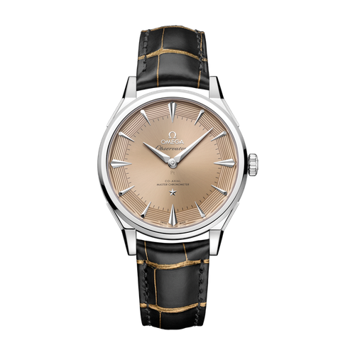 Omega Constellation Globemaster Yellow Platinum Alligator Leather 39.4mm