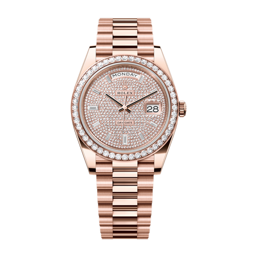 Rolex Day-Date 40 Diamond Pave Rose Gold 40mm