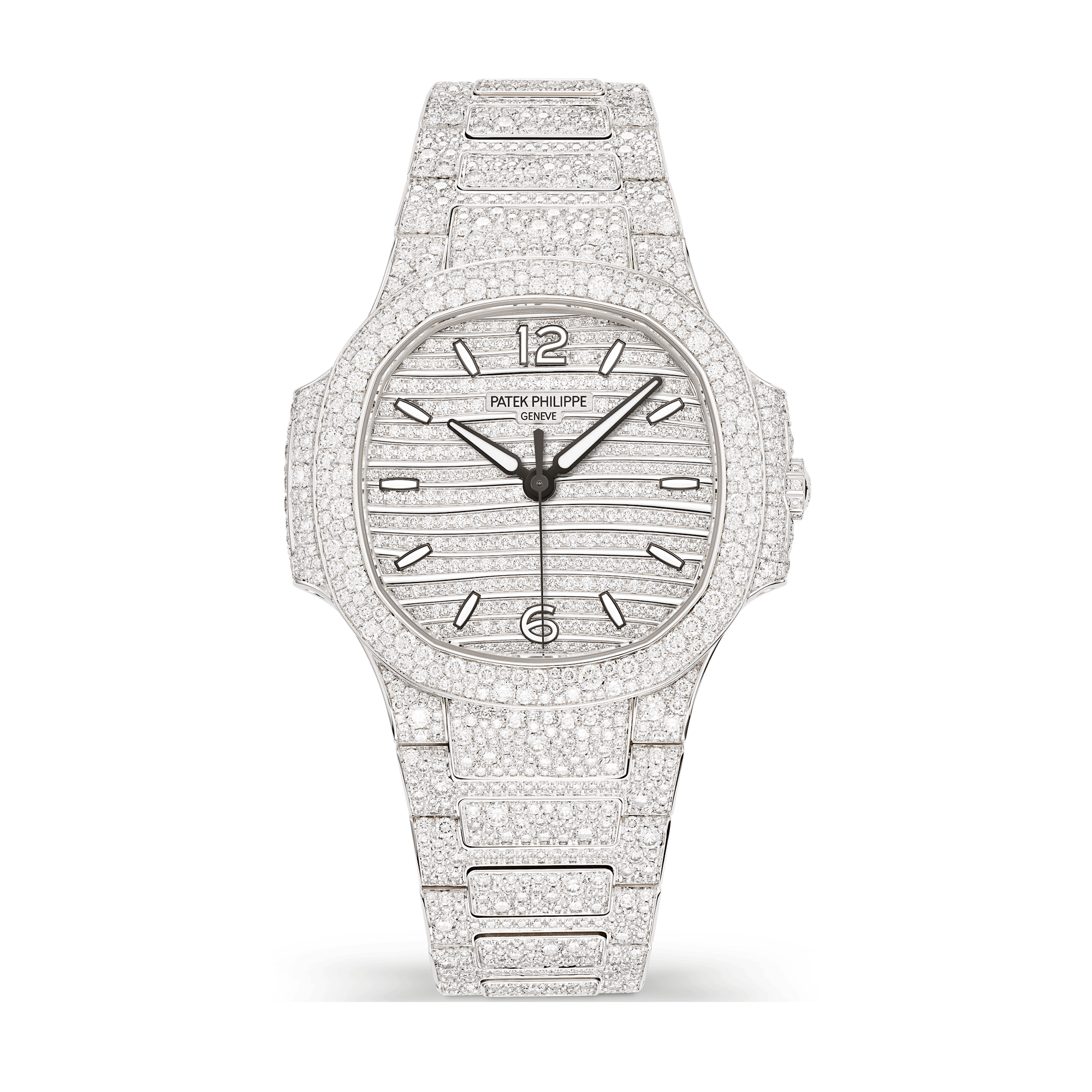 Patek Philippe Nautilus Diamond Pave White Gold 35.2mm