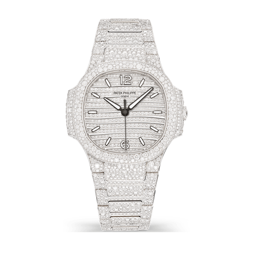 Patek Philippe Nautilus Diamond Pave White Gold 35.2mm