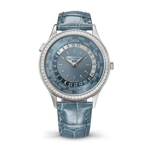Patek Philippe Complications Blue White Gold Alligator Leather 36mm