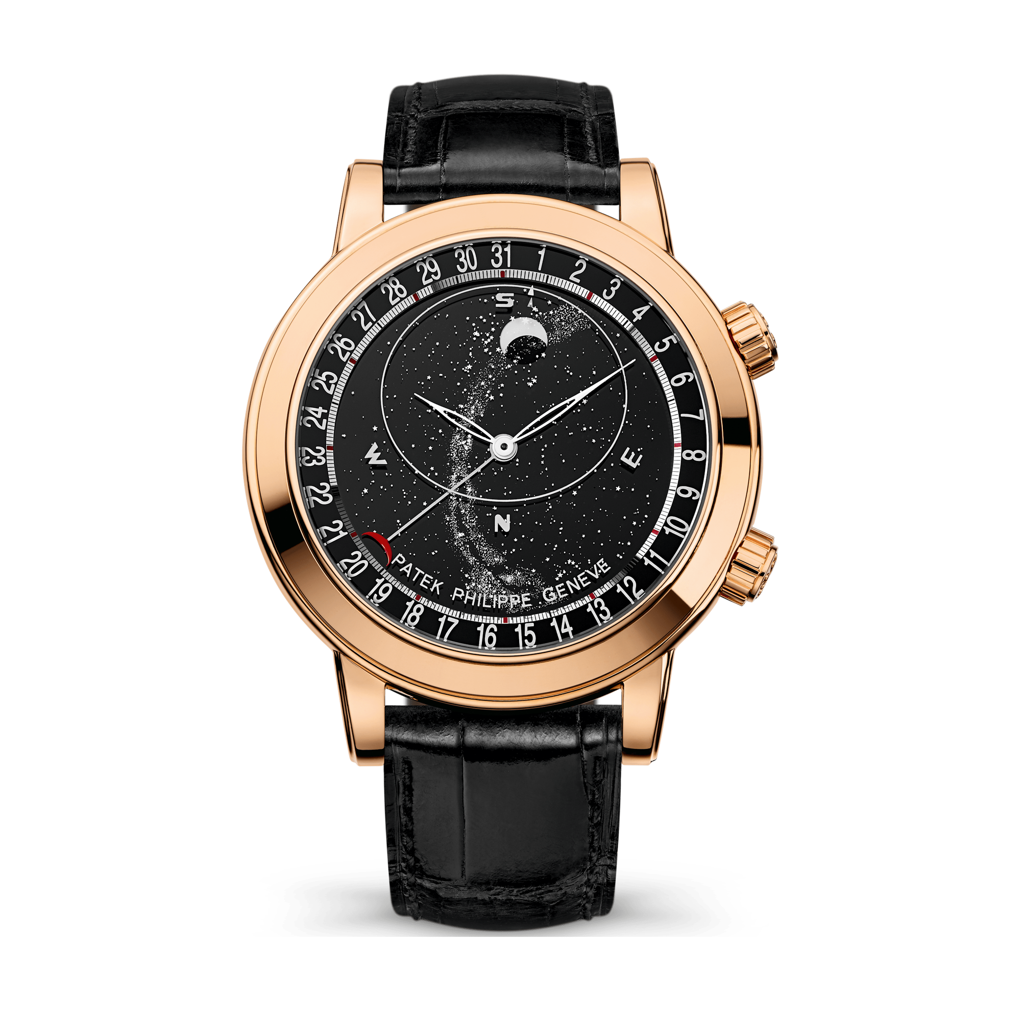 Patek Philippe Grand Complications Celestial Black Rose Gold Alligator Leather 44mm