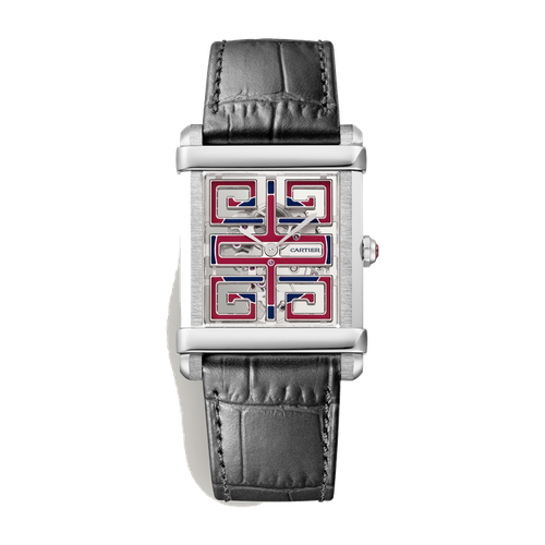 Cartier Tank Chinoise Skeleton Platinum Leather 29.2mm