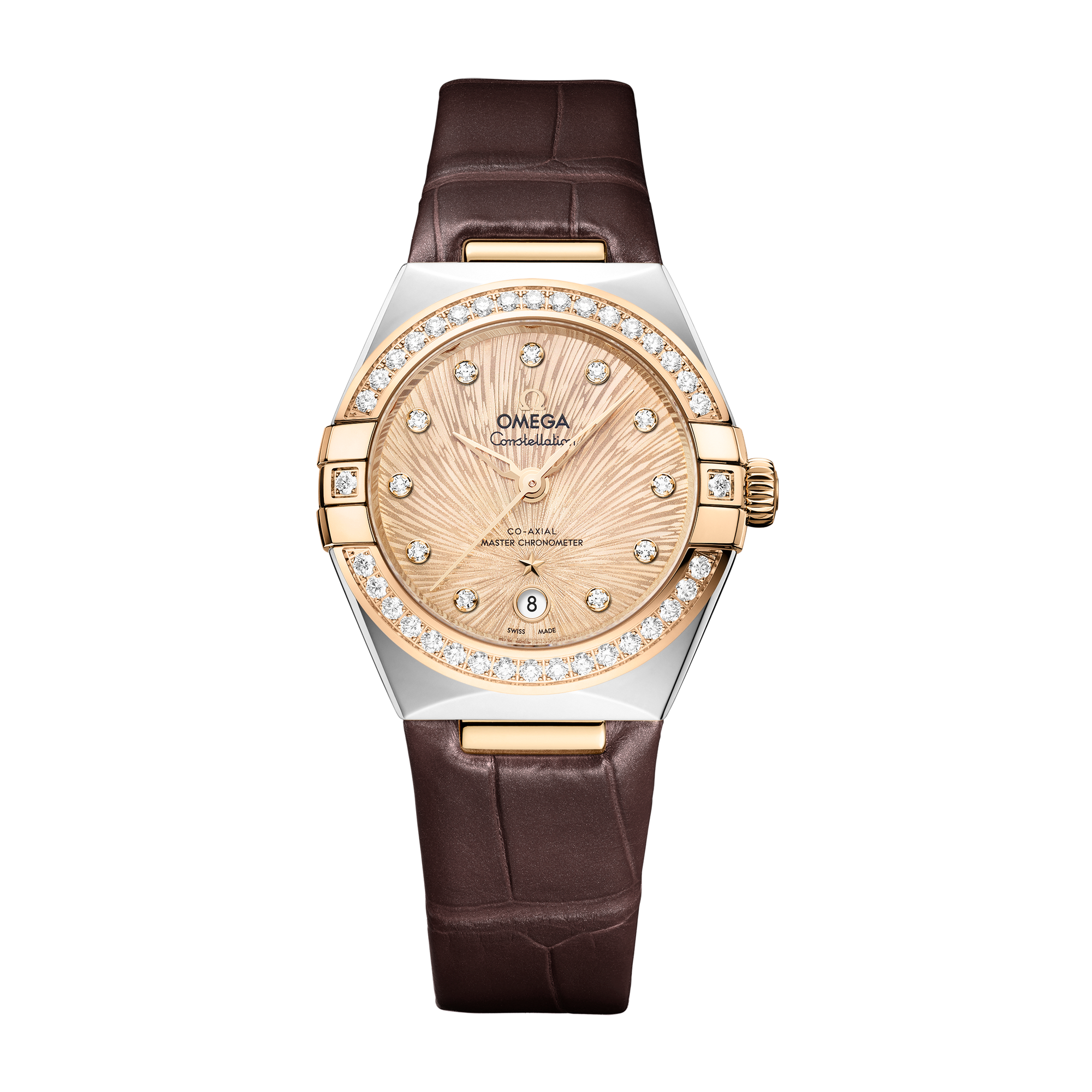 Omega Constellation Yellow Two-Tone Alligator Leather 29mm