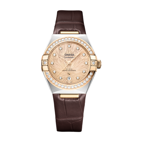 Omega Constellation Yellow Two-Tone Alligator Leather 29mm