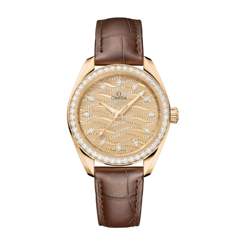 Omega Seamaster Aqua Terra 150M Yellow Gold Alligator Leather 34mm