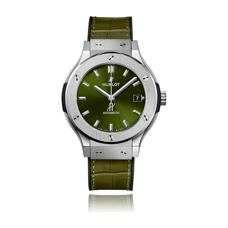 Hublot Classic Fusion Green Titanium Alligator Leather 38mm