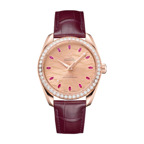 Omega Seamaster Aqua Terra 150M Pink Rose Gold Alligator Leather 38mm