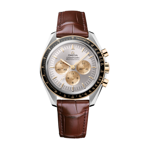 Omega Speedmaster Moonwatch Professional Silver Two-Tone Alligator Leather 42mm