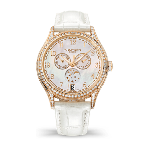Patek Philippe Complications White Rose Gold Alligator Leather 38mm