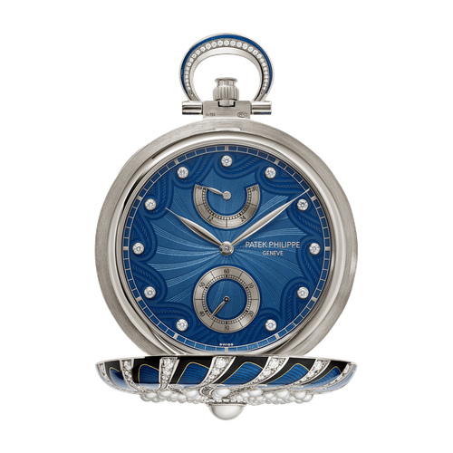 Patek Philippe "Pearls" Rare Handcrafts Blue White Gold 48.7mm