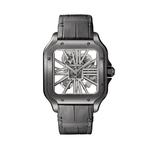 Cartier Santos Skeleton Leather 39.7mm