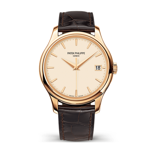 Patek Philippe Calatrava Ivory Rose Gold Alligator Leather 39mm