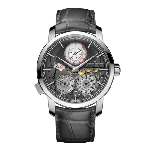 Vacheron Constantin Traditionnelle Perpetual Calendar Grey Alligator Leather 42mm