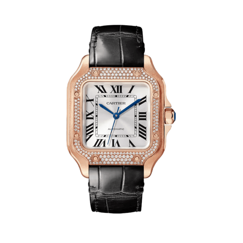 Cartier Santos De Cartier Silver Leather 8.83mm