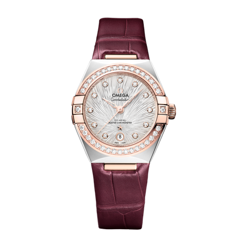 Omega Constellation Silver Two-Tone Alligator Leather 29mm